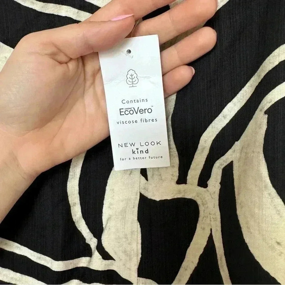 NWT NEW LOOK LINEN LIKE ABSTRACT MIDI SKIRT 2 - Picture 5 of 6